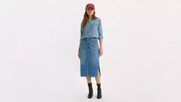 Юбка с боковым разрезом Levi's, цвет Artist Divided - Medium Wash
