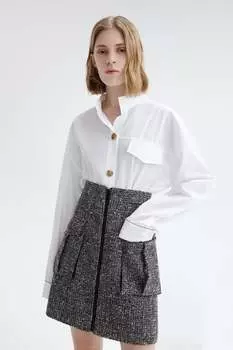 Юбка с цветочным принтом Lily и завышенной талией серая Lily Apparel, серый