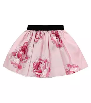 Юбка с цветочным принтом Monnalisa, розовый