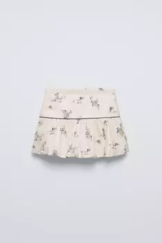 Юбка с цветочным принтом ZARA, экрю