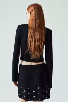 Юбка с декоративными пуговицами H&M, черный