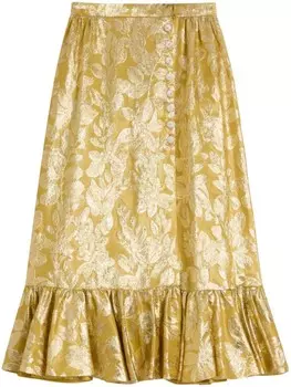 Юбка с декоративными пуговицами Valentino Garavani, желтый