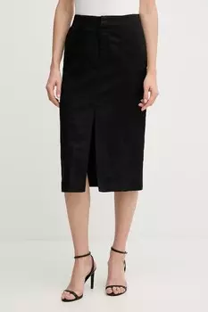 Юбка с добавлением льна Calvin Klein Jeans, черный