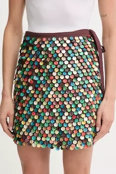 Юбка с добавлением льна Never Fully Dressed, коричневый