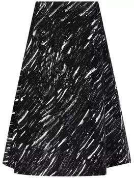 Юбка с фактурным узором Marni, черный