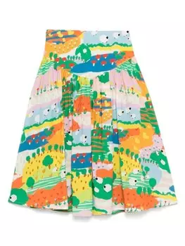 Юбка с графическим принтом Stella McCartney Kids, синий