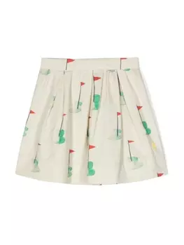 Юбка с графичным принтом и складками The Animals Observatory, бежевый