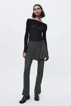 Юбка с коробкой поверх брюк ZARA, серый