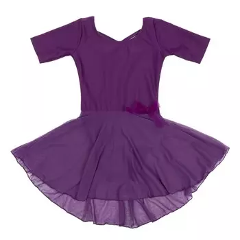 Юбка с короткими рукавами для девочек, классический однотонный купальник Leveret, цвет Dark Purple