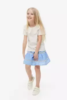 Юбка с кружевной окантовкой H&M, синий