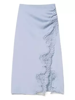Юбка с кружевными сборками TWINSET, фиолетовый