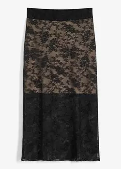 Юбка с кружевом Rainbow, черный