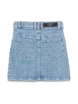 Юбка с логотипом Balmain Kids, синий