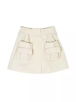 Юбка с логотипом FF Fendi Kids, нейтральный