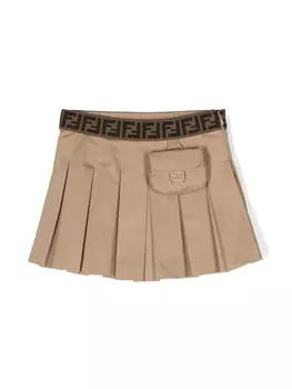 Юбка с логотипом FF Fendi Kids, нейтральный