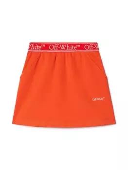 Юбка с логотипом на поясе Off-White Kids, оранжевый