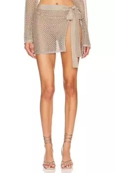 Юбка с металлическим узором и открытой строчкой x revolve sana House Of Harlow 1960, золотой