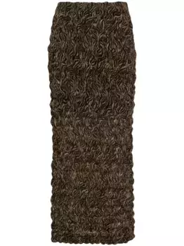 Юбка с оборками и зебровым принтом Nanushka, коричневый
