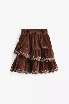 Юбка с оборками Nicole Miller, коричневый