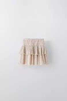 Юбка с оборками ZARA, экрю