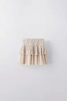 Юбка с оборками ZARA, экрю