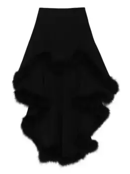Юбка с отделкой асимметричного кроя Mugler, черный