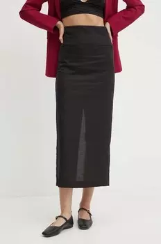 Юбка с оттенком льна RHEE Bardot, черный