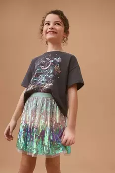 Юбка с пайетками (3-16 лет) Next, зеленый