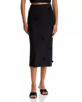 Юбка с пайетками Abbie в горошек Cinq Sept, черный