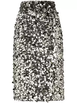 Юбка с пайетками Dolce & Gabbana, серебряный