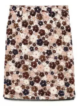 Юбка с пайетками N21, коричневый