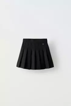 Юбка с плиссировкой ZARA, черный