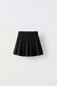 Юбка с плиссировкой ZARA, черный