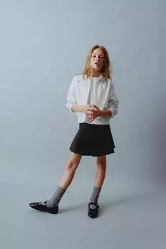 Юбка с плиссировкой ZARA, черный