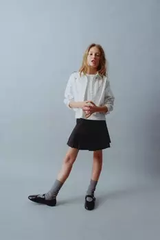 Юбка с плиссировкой ZARA, черный