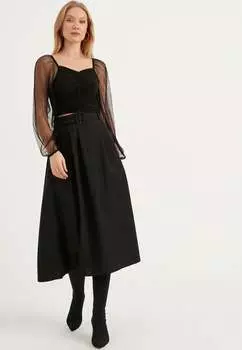 Юбка с поясом и карманами Herita, черный