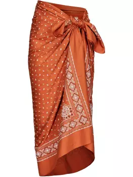 Юбка с принтом бандана PINKO, оранжевый