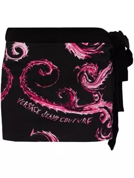 Юбка с принтом «Барокко» Versace Jeans Couture, черный