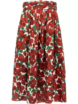 Юбка с принтом Carolina Herrera, красный