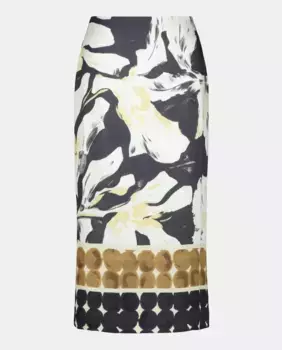 Юбка с принтом и каймой Woman El Corte Ingls, серый