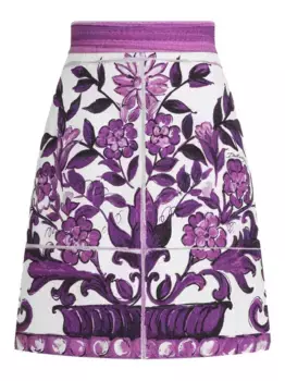 Юбка с принтом Majolica DOLCE & GABBANA, фиолетовый