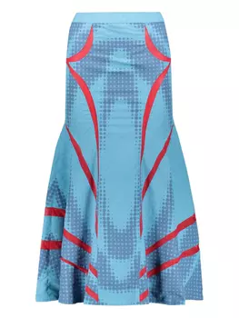 Юбка с принтом Paolina Russo, синий