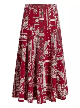 Юбка с принтом пейсли Cinq A Sept, красный