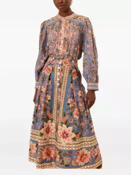 Юбка с принтом Superbloom Tapestry FARM Rio, синий