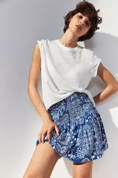 Юбка с присборенным поясом H&M, синий
