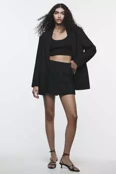 Юбка с прорезом ZARA, черный