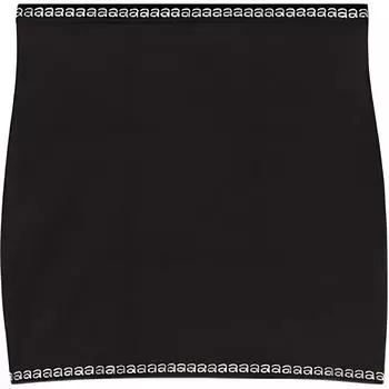 Юбка с прямым подолом и логотипом Alexander Wang, черный