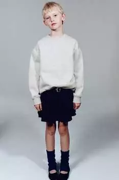 Юбка с пряжкой ZARA, темно-синий