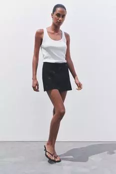 Юбка с пуговицами ZARA, черный