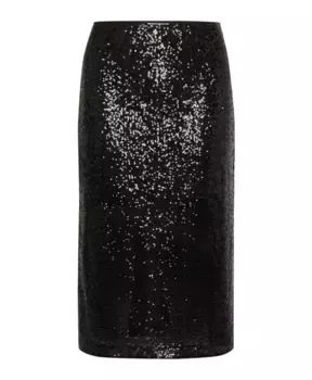 Юбка с разрезами по бокам и пайетками Part Two, черный